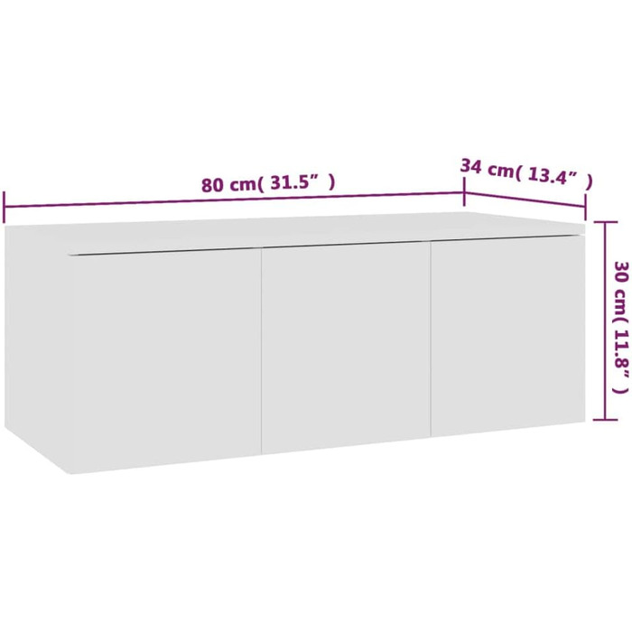 vidaXL ТВ-тумба з 3 шухлядами, біла, 80x34x30 см, ДСП, низький комод для телевізора, меблі для вітальні