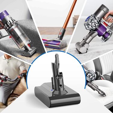 Акумулятор V7 для пилососів Dyson V7 (SV11, Animal, Absolute, Fluffy, Trigger, Motorhead Pro, Car+Boat) 6.0Ah з фільтром та аксесуарами, змінний акумулятор для Dyson
