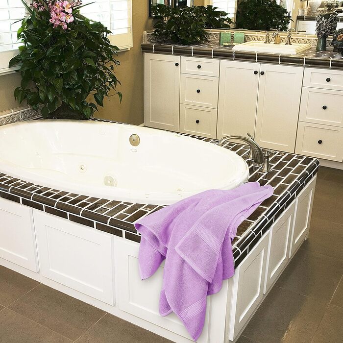 Рушники для ванної Utopia Towels, набір 4 шт, лаванда, 100% бавовна, 600 г/м², м'які та дуже вбираючі, швидко сохнуть, для щоденного використання