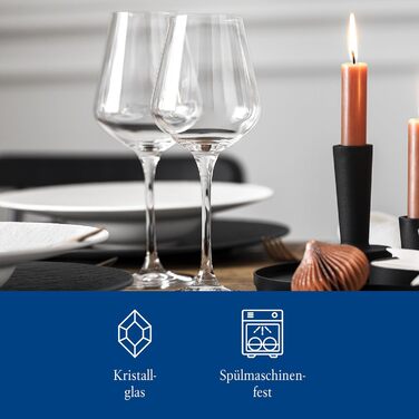 Набір келихів для білого вина Villeroy & Boch La Divina, 4 шт, кришталеве скло, витончені, для білого вина, можна мити в посудомийній машині