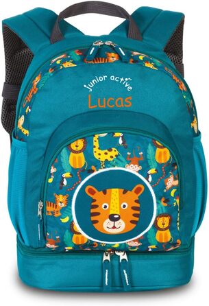 Дитячий рюкзак minimutz з іменем, бірюзовий, Tiger, для хлопчиків і дівчаток, персоналізований рюкзак для прогулянок і подорожей