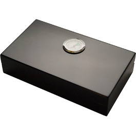 Міні-хумідор GERMANUS чорний з кедровим деревом, комплект із буклетом GERMANUS Humidor Brevier