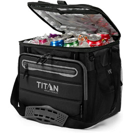 Термобокс TITAN для 40 банок + лід, 5 шарів ізоляції, зберігає лід до 2 днів, чорний