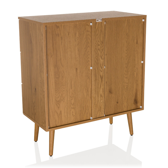 Комод BOHEO K 80x40x91 см 3 шухляди ротанг плетений дуб hjh LIVING