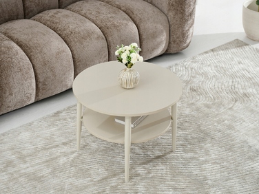 Журнальний стіл Mebel-Partner круглий, 60 x 60 x 45 см, кремовий