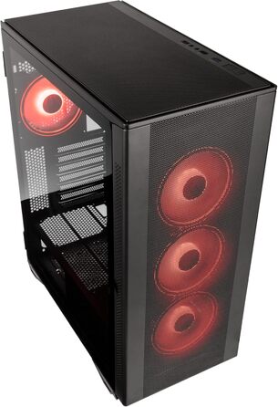 Корпус для ігрового ПК Kolink Stronghold Prism RGB чорний, EATX, Mesh-панель, відкидна дверцята із загартованого скла, 4x 120 мм ARGB вентилятори, Midi Tower