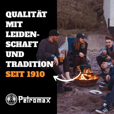 Набір Dutch Oven Petromax Feuertopf ft9-t: чавунний казан 7,5 л з плоским дном, підставкою, піднімачем кришки, пастою для догляду та скребком для гриля та відкритого вогню