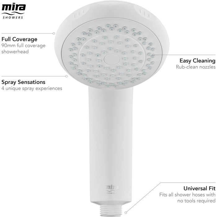 Душова лійка Mira Logic 2.1605.177 з 4 режимами, біла