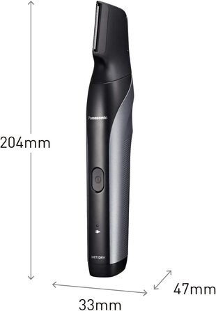 Тример для тіла чоловічий Panasonic ER-GK80-S503, акумуляторний, сталеві леза, i-Shaper, 20 налаштувань довжини, чорний