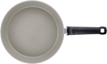 Набір сковорідок Fissler Ceratal Comfort & Classic (4 предмети), керамічне антипригарне покриття, для індукційних плит, 24 та 28 см, з 2 скляними кришками, сірий