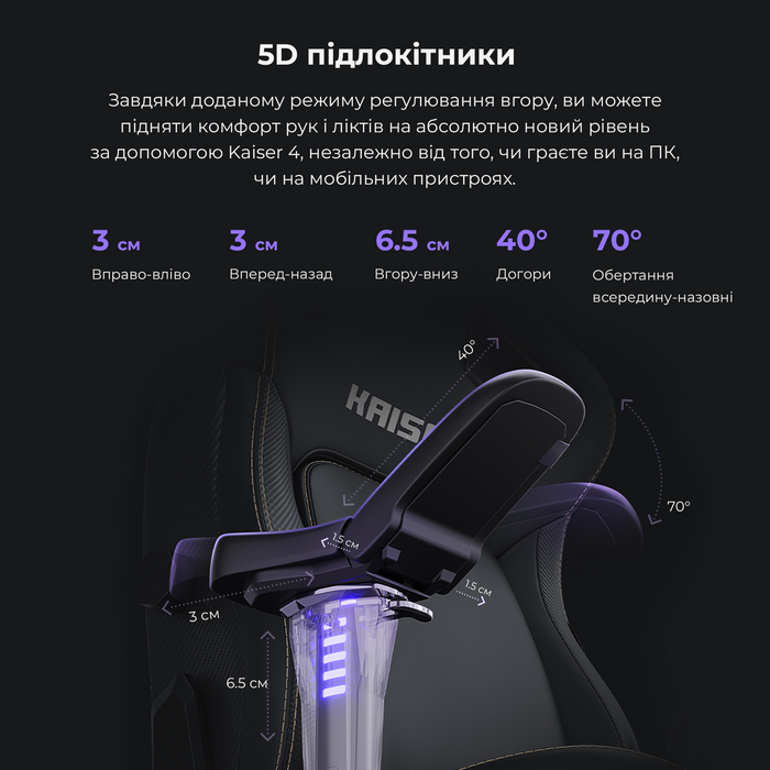 Крісло ігрове Anda Seat Kaiser 4 Black PVC Size XL