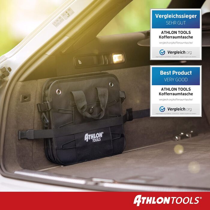 Органайзер у багажник авто ATHLON TOOLS Premium з кришкою, 60 літрів, чорний
