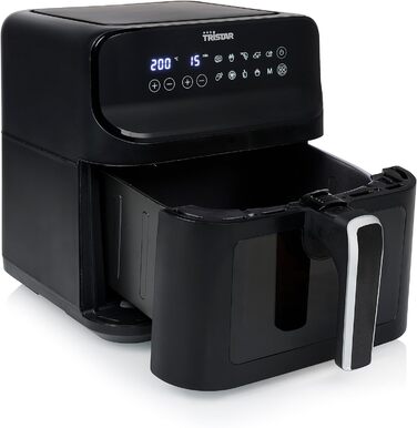 Tristar цифрова аерофритюрниця 6,2 л, 1,5 кг, з оглядовим вікном, чорна, FR-9037