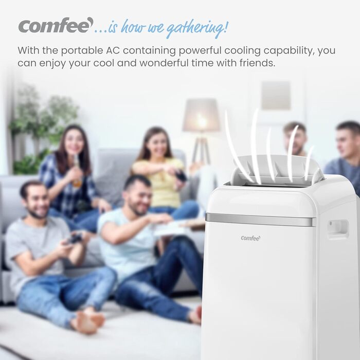 Мобільний кондиціонер Comfee PAC 12000, 3,5 кВт, 12000 BTU, охолодження, вентиляція, осушення, для приміщень до 43 м², з повітроводом