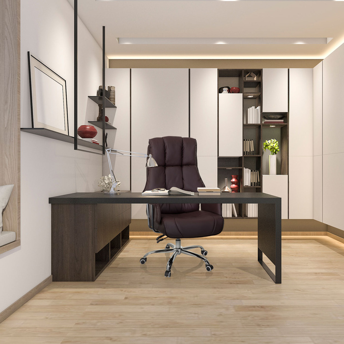 Офісне крісло / Крісло керівника COMMANDER Штучна шкіра Коричневий hjh OFFICE
