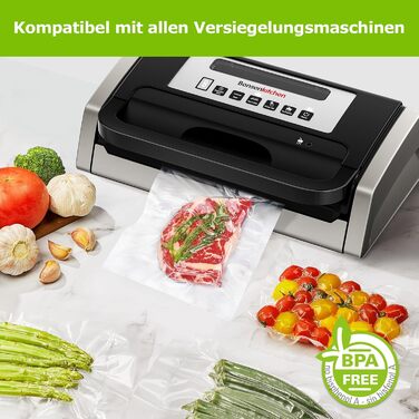 Пакети вакуумні Bonsenkitchen Profi VB3205 (20x30 см, 40 шт) для харчових продуктів, Sous Vide, вакуумних апаратів, без BPA