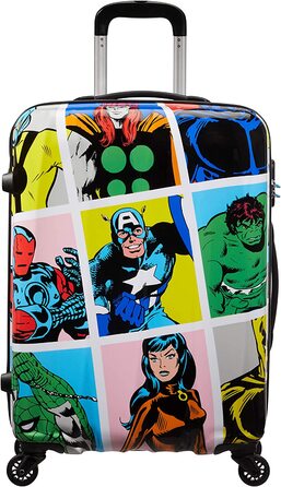 Середня валіза American Tourister Marvel Legends Spinner 65 см, 62,5 л, мультиколор (Marvel Pop Art), для подорожей