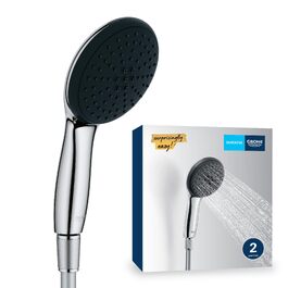 Душовий набір GROHE Vitalio 110: ручна лійка з шлангом 1.5м, 2 режими струменя, універсальне підключення, хром, 26972001