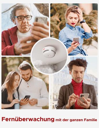 Датчик диму X-Sense Wi-Fi, EN14604, з батареєю, сповіщення в додатку, 1 шт.