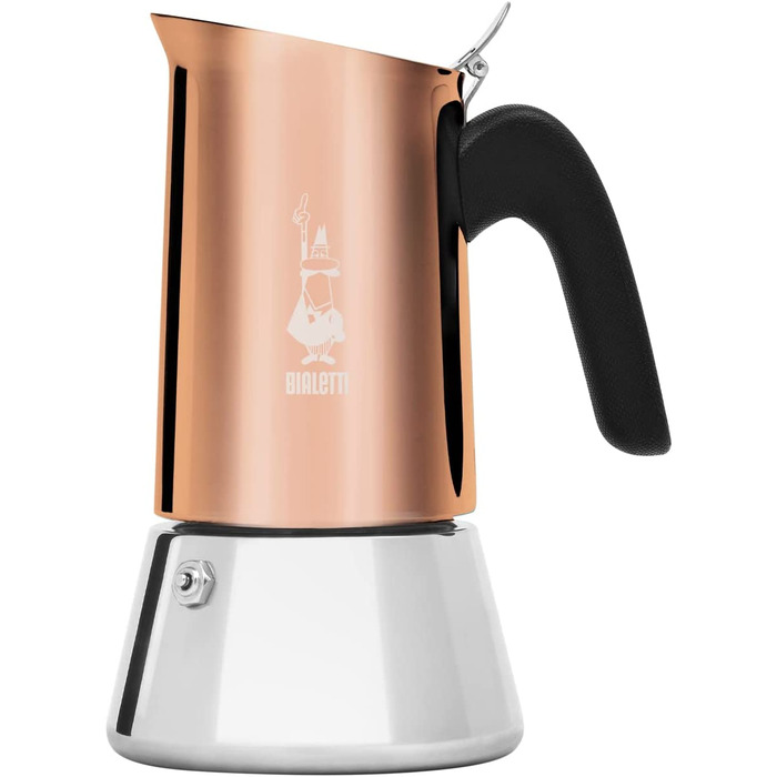 Кавоварка Bialetti New Venus на 6 чашок, з антипригарною ручкою, з нержавіючої сталі, бронзова, не для індукції, 235 мл