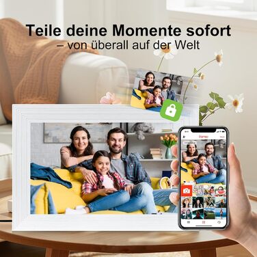 Цифровий фоторамка Frameo 15.6 дюймів, 32 GB, FHD IPS сенсорний екран, Wi-Fi, чорно-білий