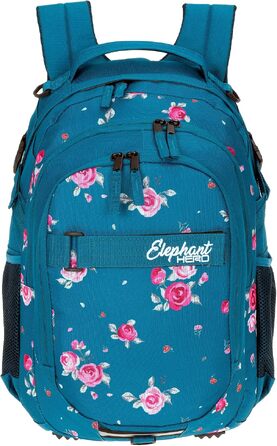 Набір шкільний рюкзак Elephant Hero Signature 12868, 3 предмети, колір Violet Cube (Blue Flower / Блакитний та Рожевий)