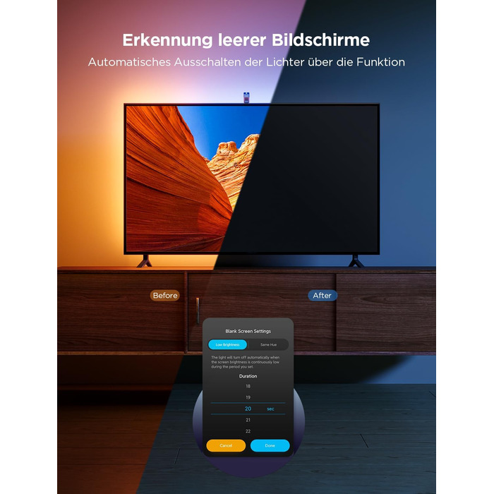 Розумна LED-підсвітка для телевізора Govee TV Backlight 3 Lite з Fish-Eye корекцією, для ТВ 55-65 дюймів (3.6м)