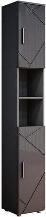 Високий шафа для ванної Vicco Irma, дуб золотий/антрацит, 30x192 см