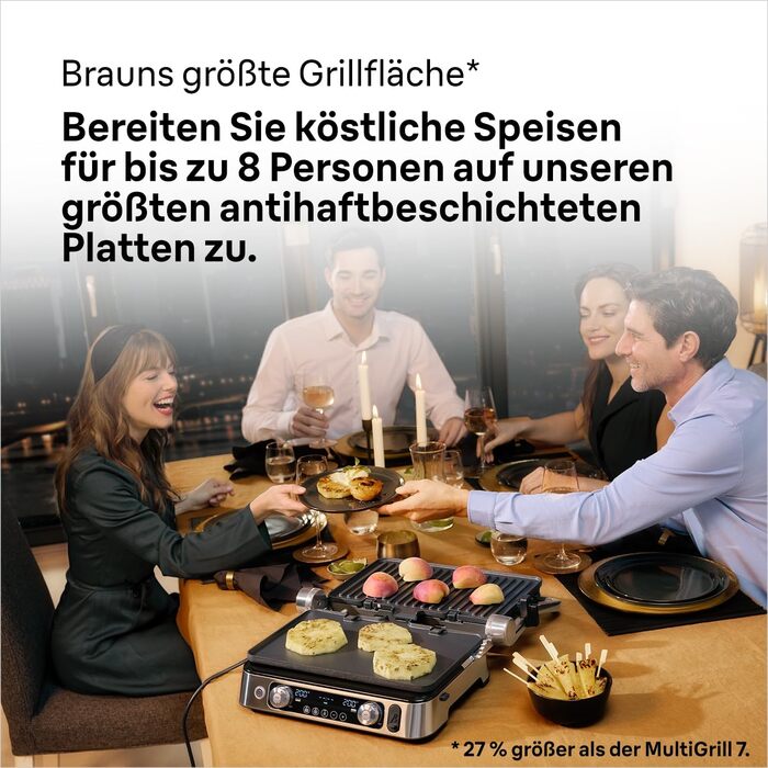 Контактний гриль Braun MultiGrill 9 Pro CG 9167 з 6 наборами панелей (гриль, плоскі, вафельні), термодатчиком та функцією Boost