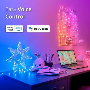 Гірлянда Twinkly Strings Pearls 200 LED, перлинна форма, RGB, багатокольорова, сумісна з Alexa та Google Home, для геймінгу, USB-C, зелений кабель, 2 x 6 м