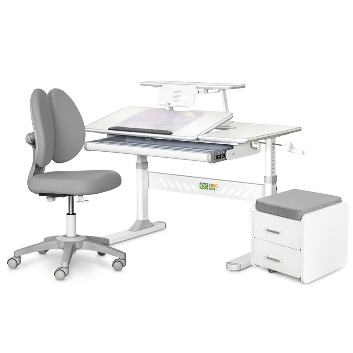 Комплект (L) ErgoKids TH-320 Grey (парта + крісло + тумба) (арт. TH-320 + Y-412 Lite + BD C3_GREY)