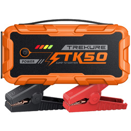 Бустер для автомобіля Starthilfe Powerbank 9000A 26800mAh — Пусковий пристрій для бензинових та дизельних двигунів (до 12.0L), 12V з ліхтарем 800 Лм та USB-портами, помаранчевий