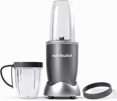 Електричний блендер-міксер Nutribullet Original 600 Вт, сірий, з чашами 700 мл та 500 мл, для смузі та подрібнення, модель NB606DG