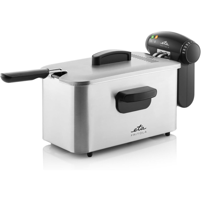 Фритюрниця ETA Fritola, 2000 Вт, 3 л, нержавіюча сталь, терморегулятор 150-190°C, Easy Clean, захист від перегріву