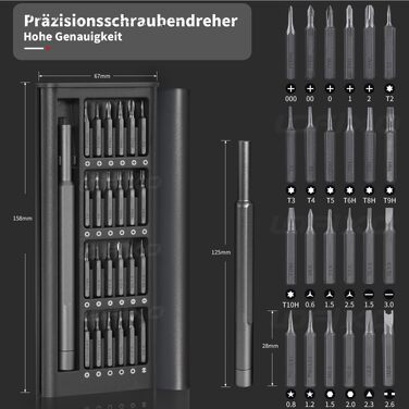 Набір викруток Torx/Pentalobe/Triwing 25 в 1 для ремонту iPhone, MacBook, Xbox, Switch, PS4/PS5 та електроніки