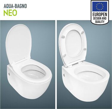 Універсальне сидіння для унітазу Aqua Bagno O-форма, з мікроліфтом, тонке, знімна кришка