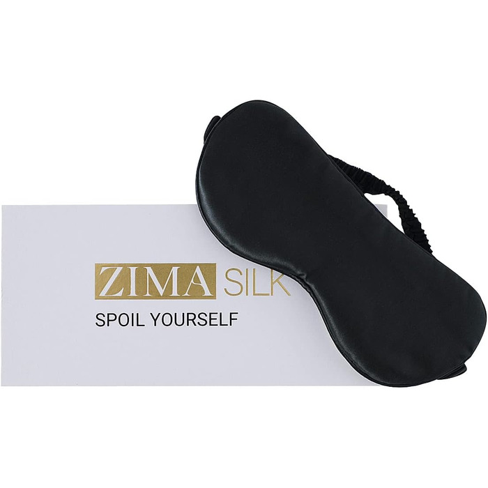 Шовкова маска для сну ZIMASILK з 100% натурального шовку тутового шовкопряда, 22 моме, м'яка та зручна, чорна