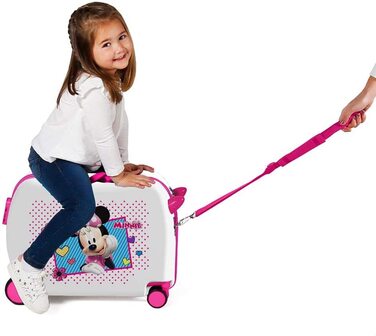 Дитяча валіза Disney Minnie, рожева, 50x38x20 см, ABS, кодовий замок, 34 л, 2,3 кг, 4 колеса, ручна поклажа