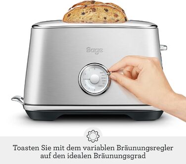 Тостер Sage Toast Select Luxe на 2 скибки з LED-таймером, нержавіюча сталь