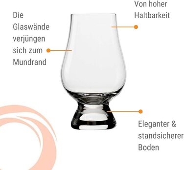 Набір склянок для віскі Glencairn, 4 шт, 190 мл, кришталеве скло, для дегустації, підходить для посудомийної машини