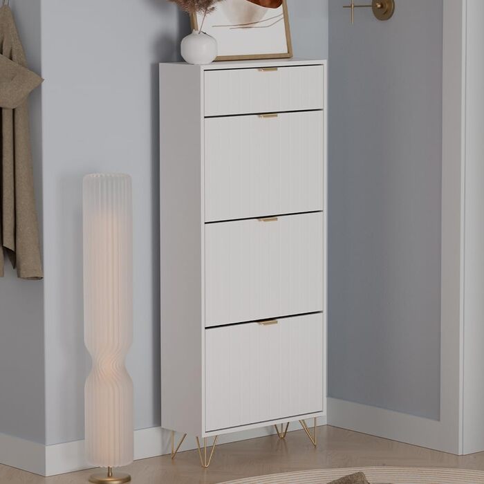Шафа для взуття Vicco Helge, 60 x 145 см, 3 відділення, білий