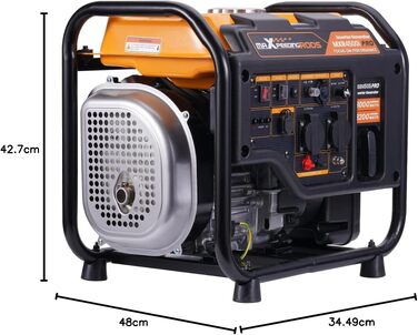 Інверторний бензиновий генератор maXpeedingrods PRO4500I 3500Вт, 4-тактний, 223сс, портативний (жовтий)
