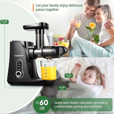 Соковижималка для фруктів та овочів 150 Вт Black AMZCHEF