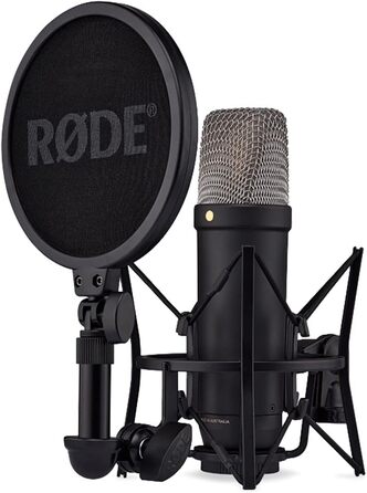 Студійний мікрофон Rode NT1 5th Gen Black XLR/USB + тримач K-M 23840 + мікрофіброва серветка Keepdrum