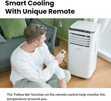Переносний кондиціонер Comfee MPPH-09CRN7, 9000 BTU (2,6 кВт), охолодження, вентиляція та осушення, для приміщень до 33 м², з гнучким повітроводом
