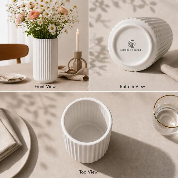 Ваза Lyngby Porcelæn H20.5 см біла – класичний данський дизайн