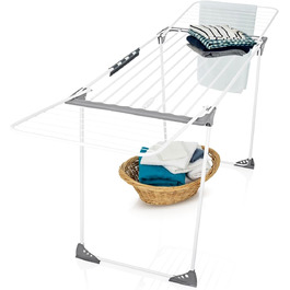 Сушарка для білизни EASYmaxx Falt XXL, телескопічна, 2.6 м, з роликами, для простирадл і рушників, для використання в приміщенні та на вулиці, без електрики