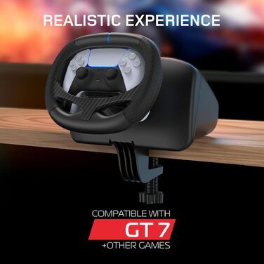 Рульове колесо Gioteck FR5 Racing Wheel для PS5, PC, Steam Deck: Док-станція для DualSense/DualEdge, Автоматичне центрування, Підтримка GT7