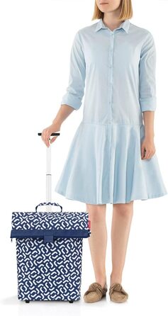 Сумка-візок reisenthel Trolley M Signature Navy, срібна рама, водонепроникна, з блискавкою, для покупок