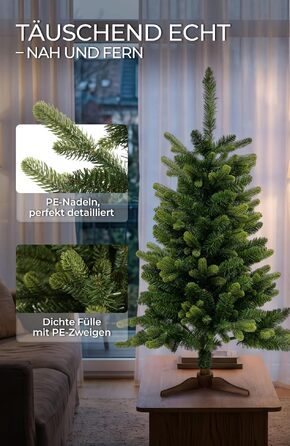 Штучна ялинка 4smile 90 см, стандартна модель з PE/PVC (заливка), без гірлянд